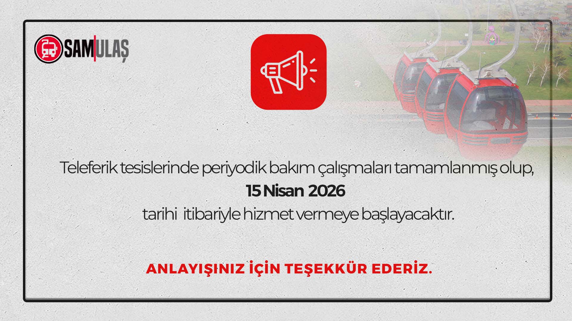 teleferik bakım duyuru